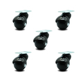 Service Caster 2 Inch Gloss Black Hooded Top Plate Ball Casters, 5PK SCC-TP01S20-POS-GB-5